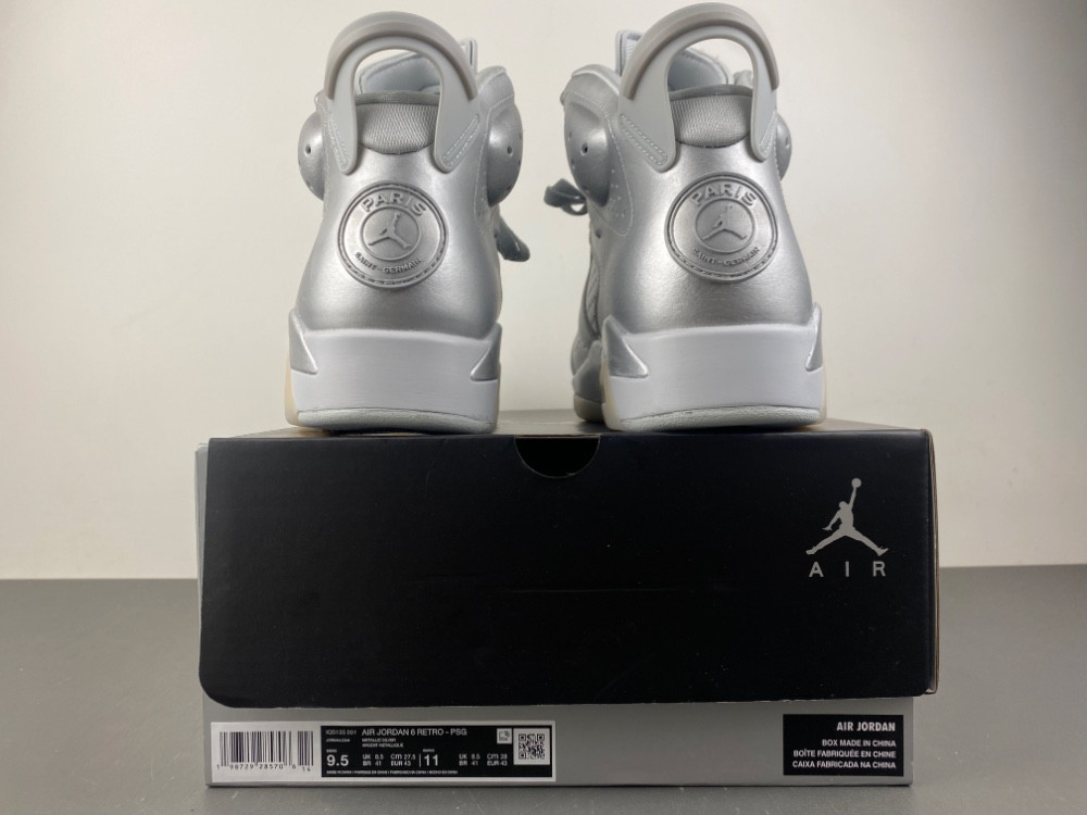 PSG x Air Jordan 6 Metallic Silver / Pure Platinum IQ5135-001