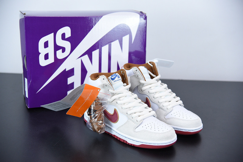 nike sb dunk high sail bright crimson cv9499-100