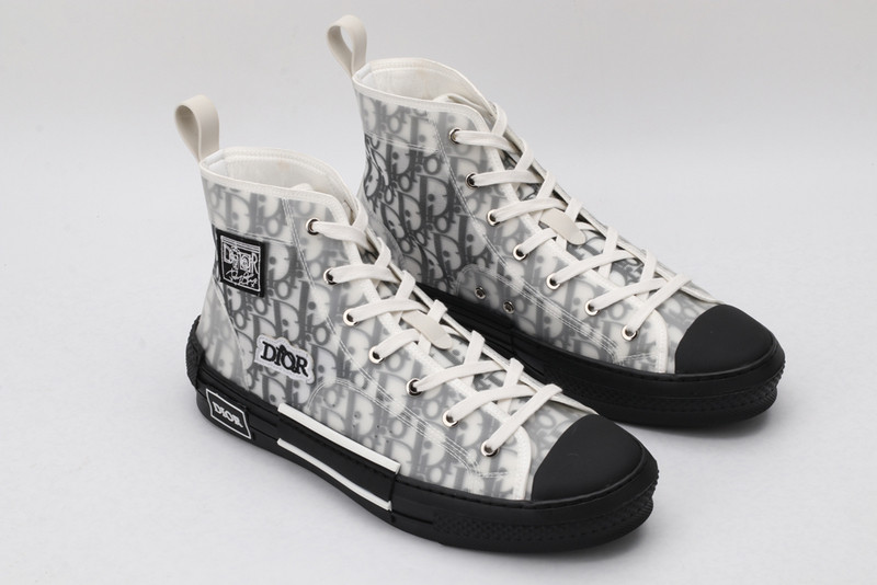 dio* b23 oblique high-top white sneaker