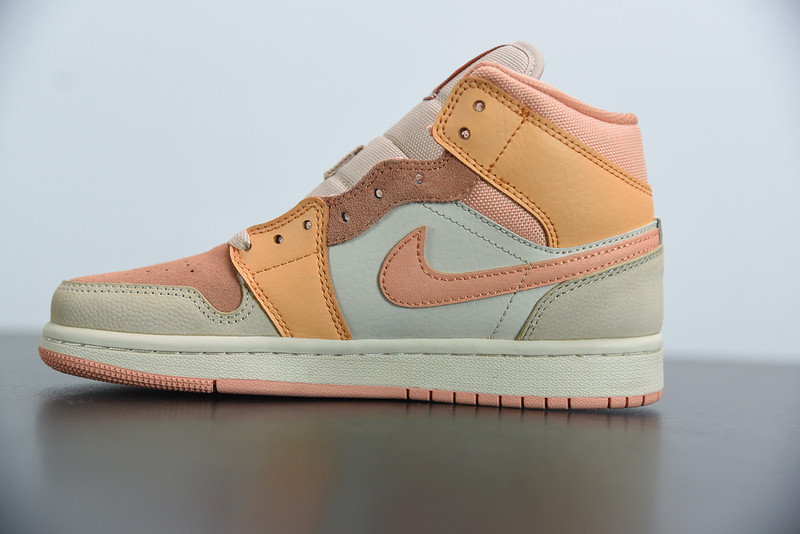 air jordan 1 mid apricot orange dh4270-800