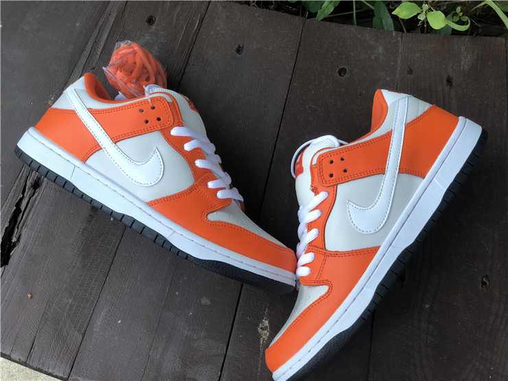 nike sb dunk low white orange black sale bq6817-806