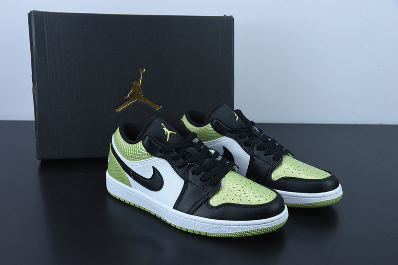 air jordan 1 low "vivid green snakeskin