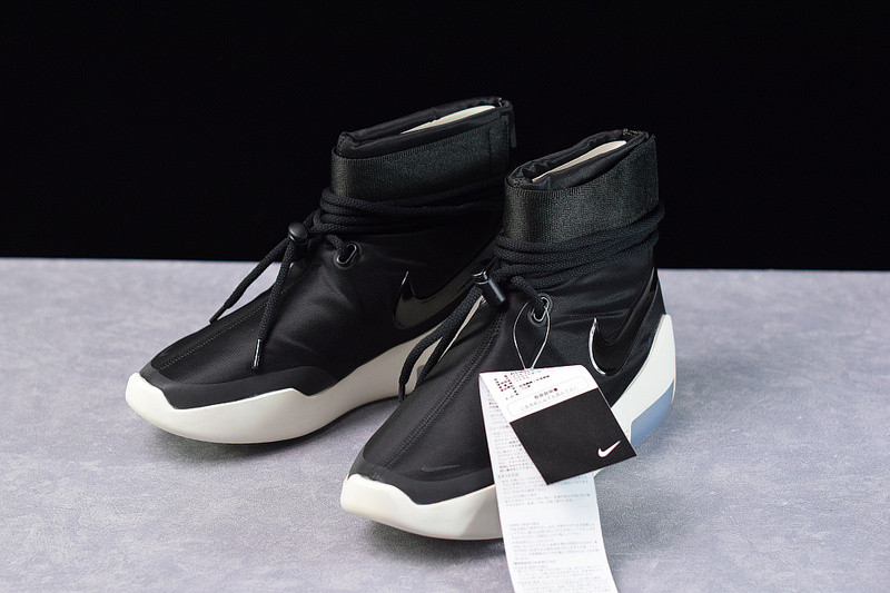 nike air shoot around "fear of god" black at9915-001