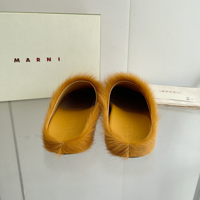 Marni calf hair slippers