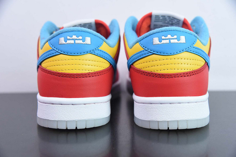 lebron james x nike dunk low “fruity pebbles” dh8009-600