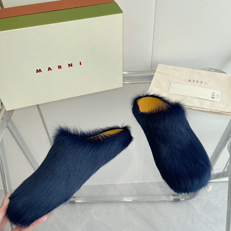 Marni calf hair slippers