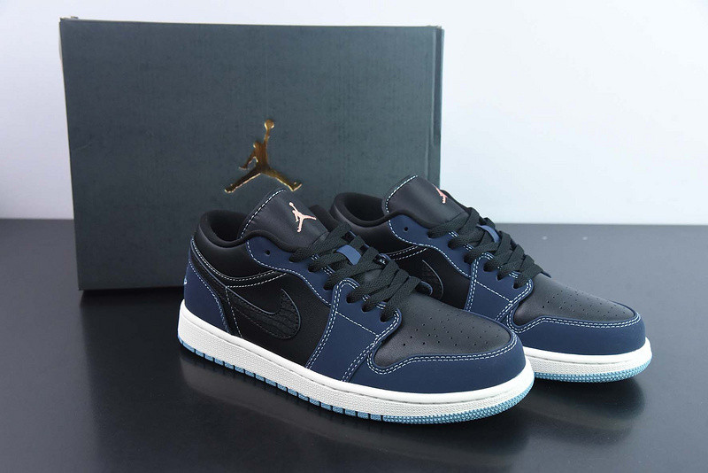 air jordan 1 low navy black snakeskin fj5478-010